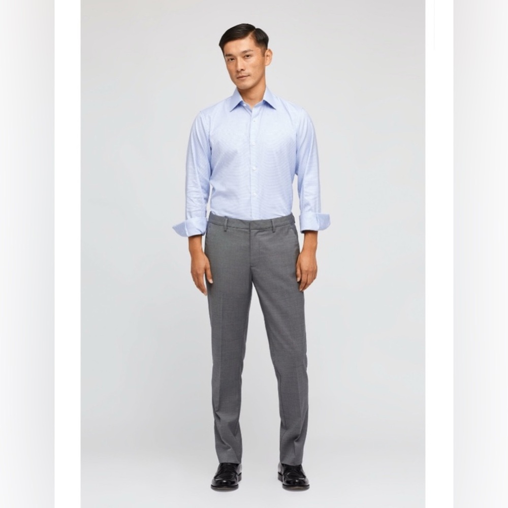 NWT Bonobos Men’s Tailored Fit Italian Stretch Wool Dress Pants in Light Gray